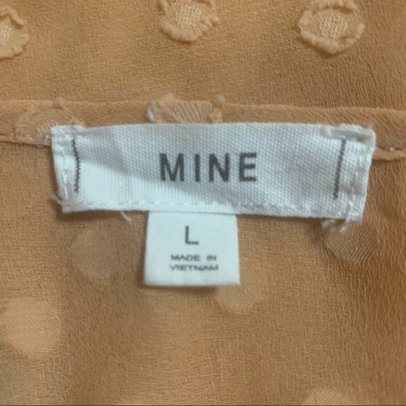 Mine Goldenrod Blouse with Ruffle and Tie Front L - Picture 2 of 3